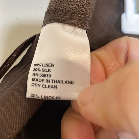 Anne Klein Linen Silk Blend Palm Springs Earth Double Layer Dress Pants. 14. NWT - Picture 4 of 12